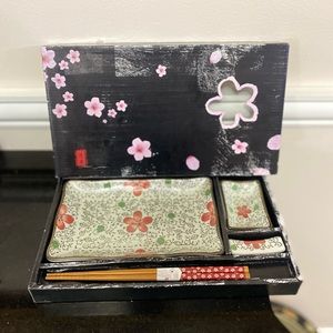 4 Pcs Japanese Sushi Plate Dinnerware Set